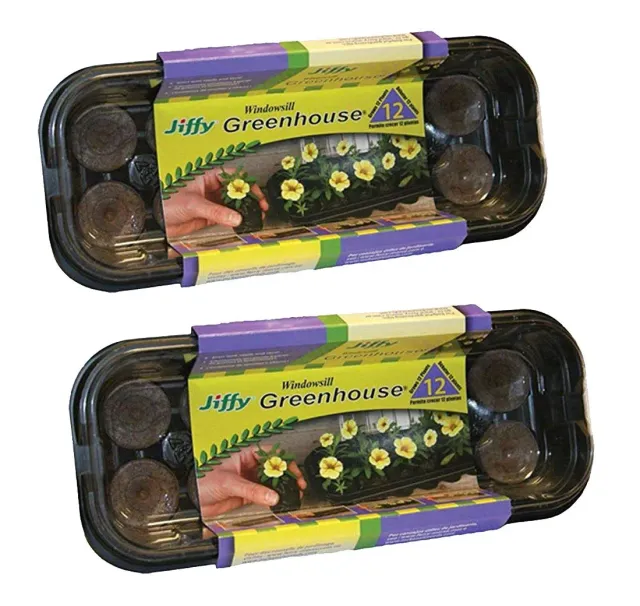 Jiffy 36mm Windowsill Greenhouse Kit 2 Pack