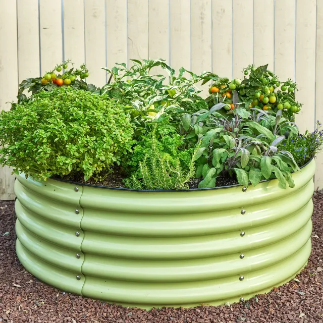 Burpee 42 Round Galvanized Planter Weather-Resistant