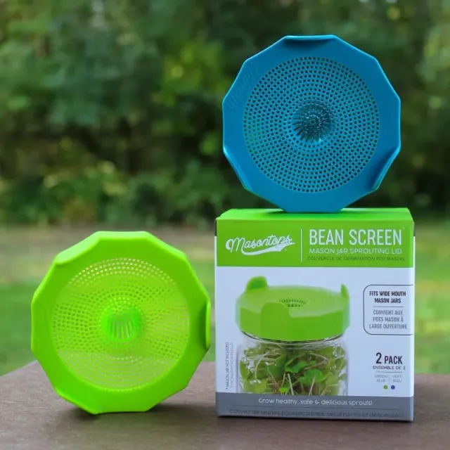 Pinetree Garden Seeds Bean Screen Sprouting Lids 2 Pack Wide Mouth