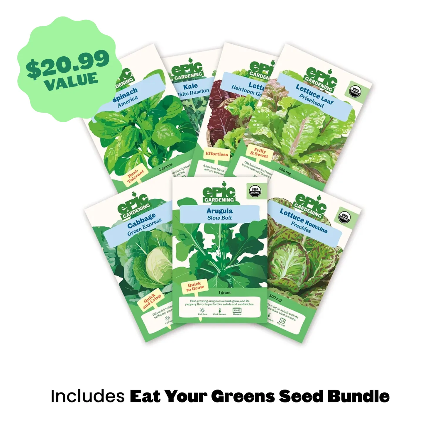 Epic Gardening Grow More Seed Starting Kit Greens Bundle