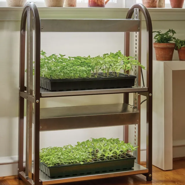 Burpee LED Two Tier Grow Light Cart Adjustable