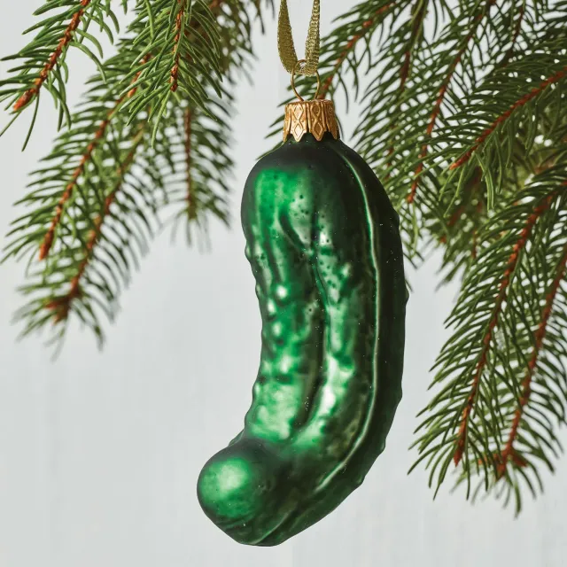 Burpee Handcrafted Pickle Glass Ornament Pickle Ornament